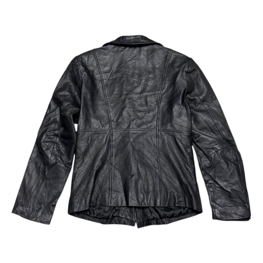 VINTAGE LEATHER John Paul Richard 90s Retro Casual Designer Jacket Womens 10 - Picture 2 of 5